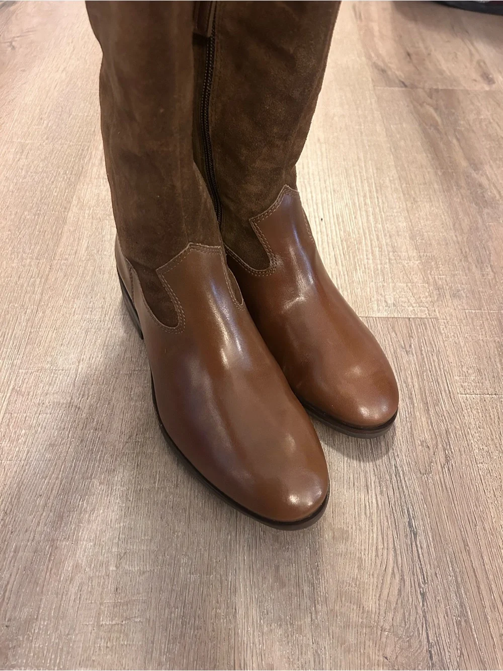 Vince Camuto Selpisa Womens Knee High Riding Boots Brown Side Zip Size 9M